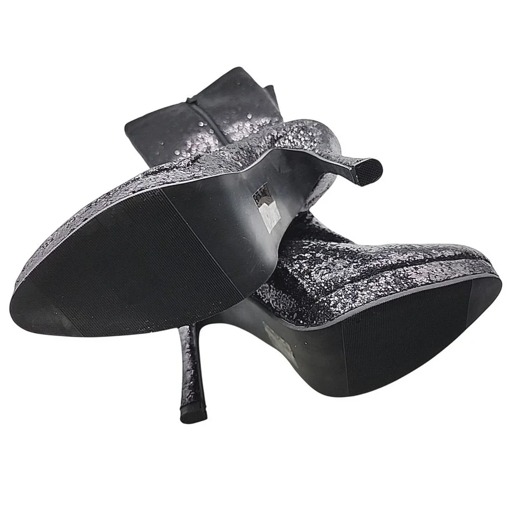 NWOB Women ELLIE Glitter Small Sequins Knee High Stilettos Heels SIZE 9 - Picture 6 of 8